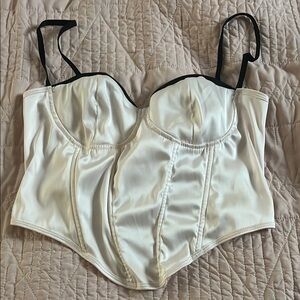 Elegant White Satin Corset
